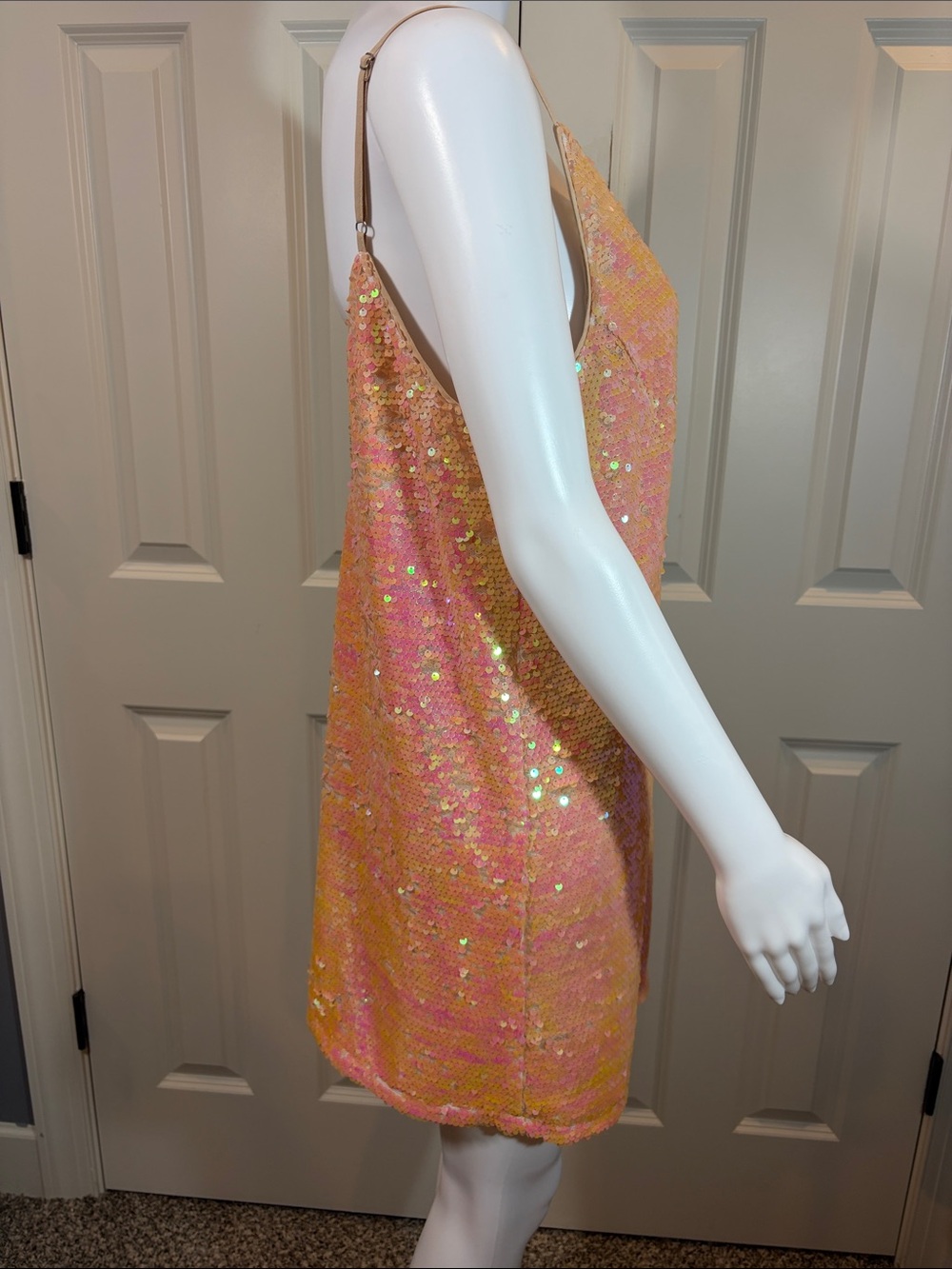 Buddy Love Peach Sequin Mini Dress - Picture 3 of 6